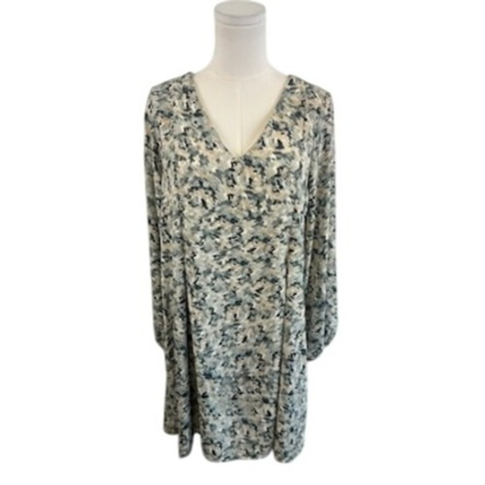 Gilli Women's Multicolor Abstract Print V Neck Longβ Sleeve Dress Size Medium